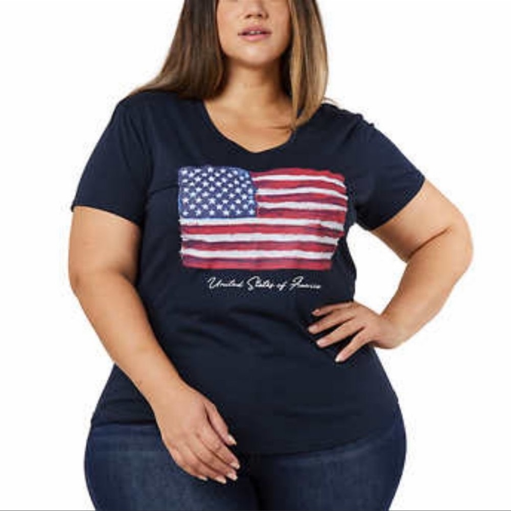 (General standard) 100% cotton Ladies T-shirts in dark blue size2XL - Picture 2 of 16